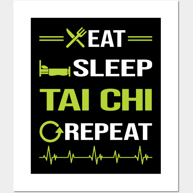 Funny Eat Sleep Repeat Tai Chi Wall Art by Happy Life